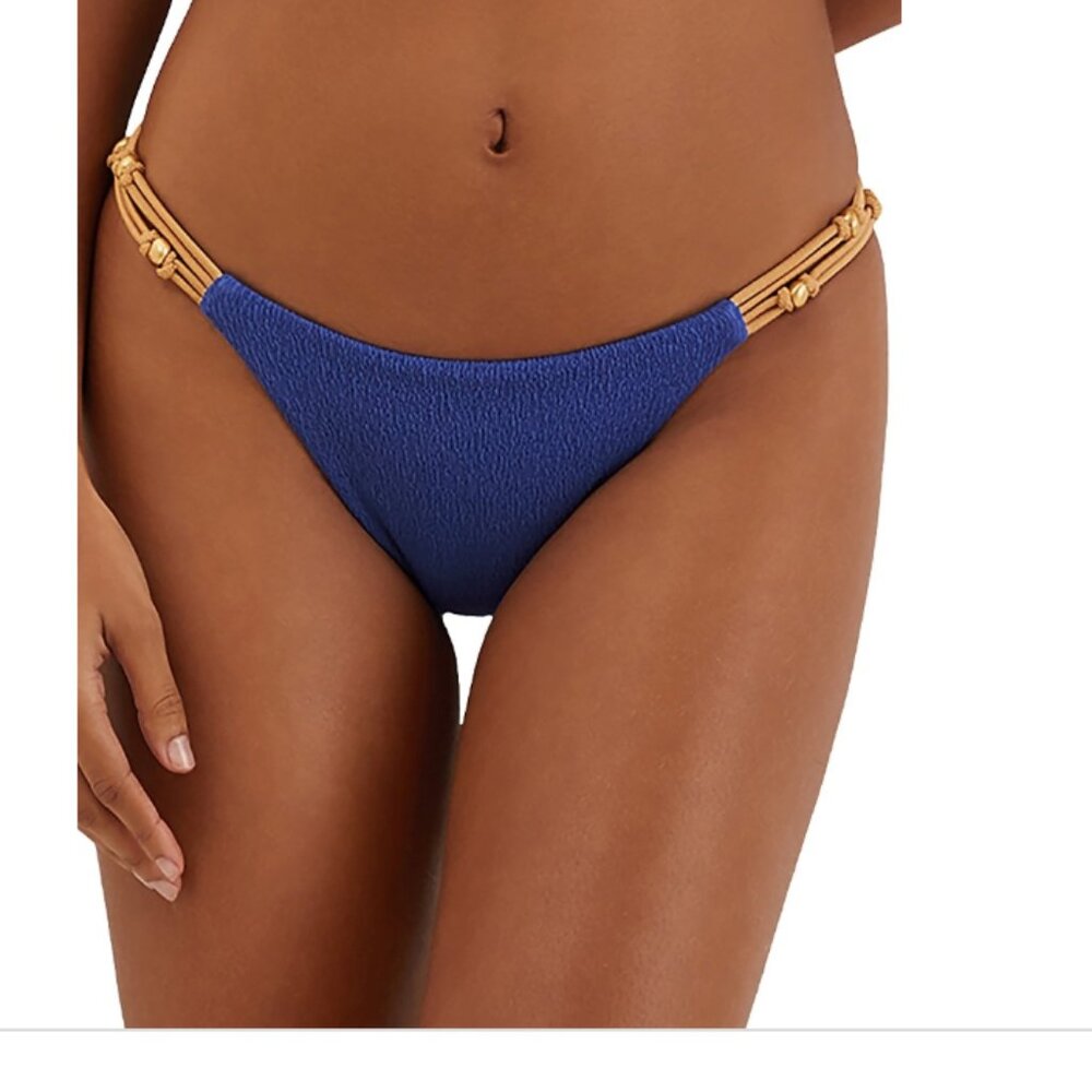 VIX Paulahermanny  Firenze Paige Detail Bikini Swim Bottom Blue Size L 10219